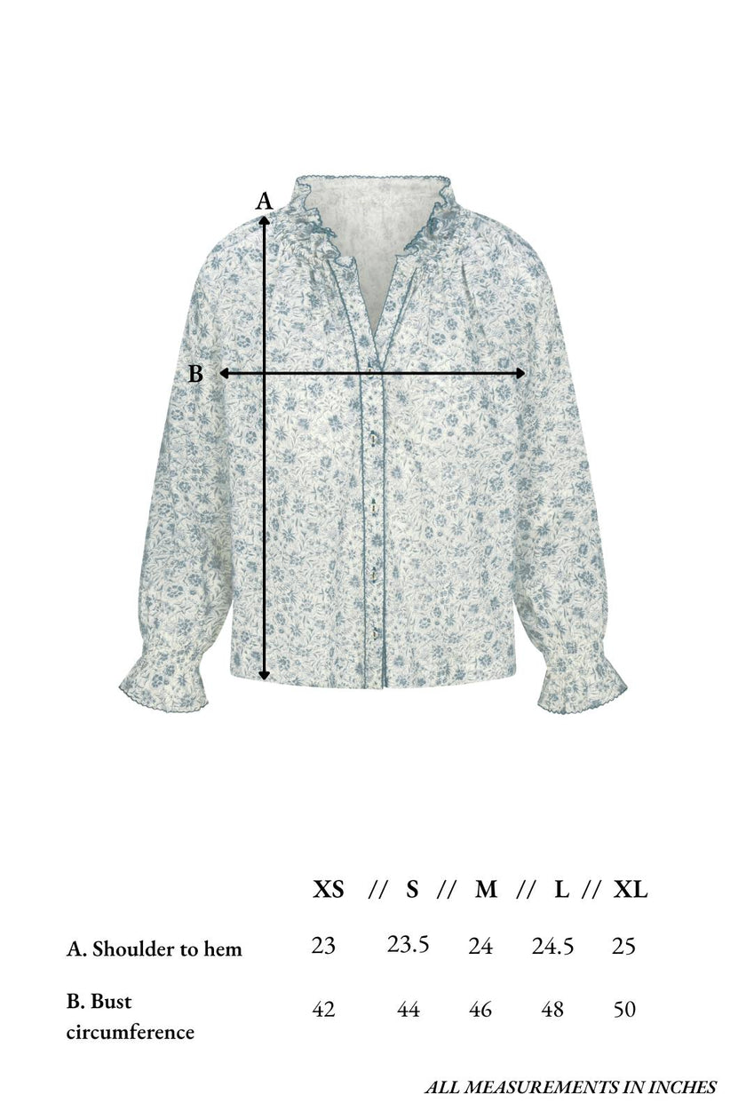 Harper Top in Floral Blues