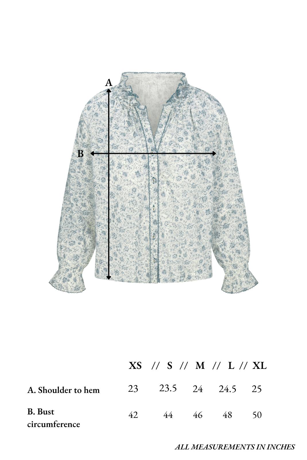 Harper Top in Floral Blues