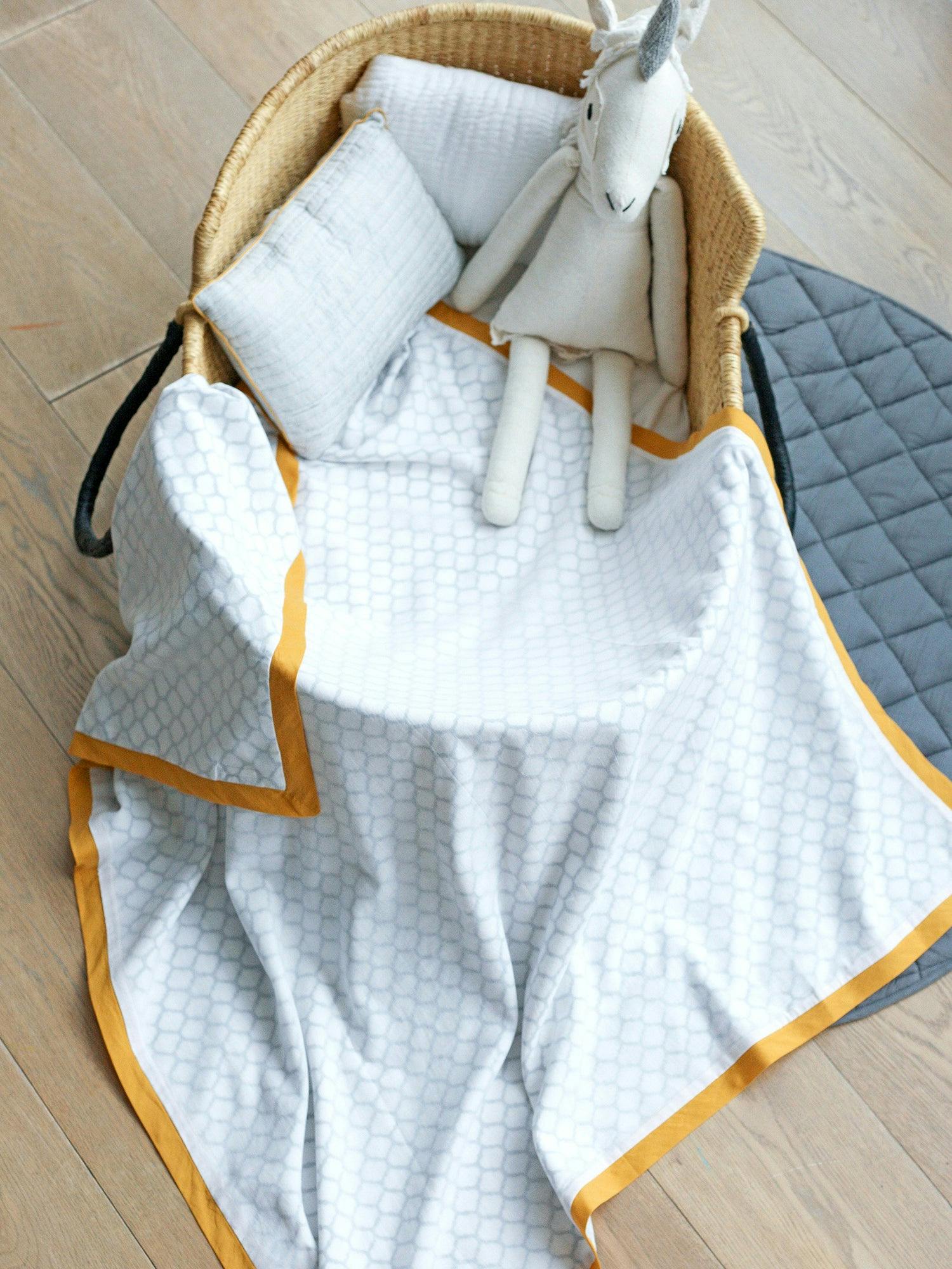 Luxe Natural Cotton Receiving Blanket