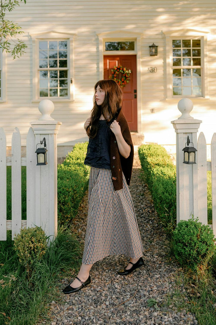 Sophia Skirt in Chestnut Gingham