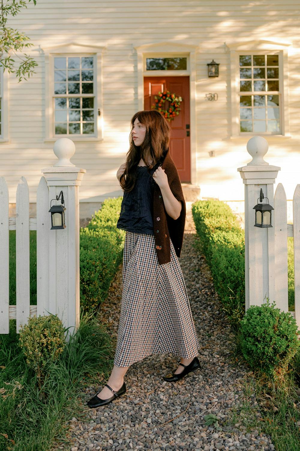 Sophia Skirt in Chestnut Gingham