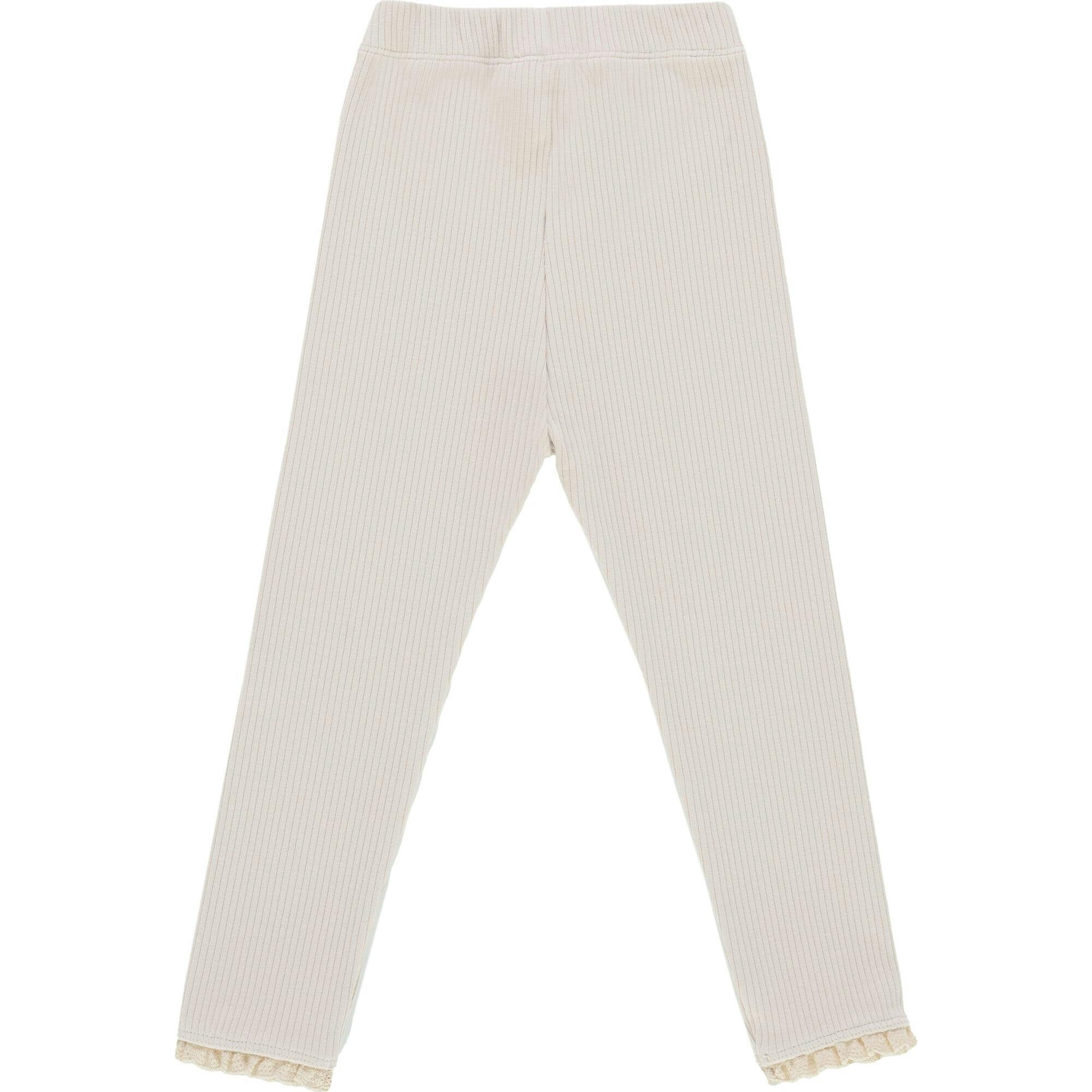 Affy Ribbed Lace Trim Leggings