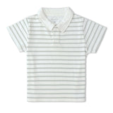 Organic Collar Tee & Shorts Set - Fog Stripes