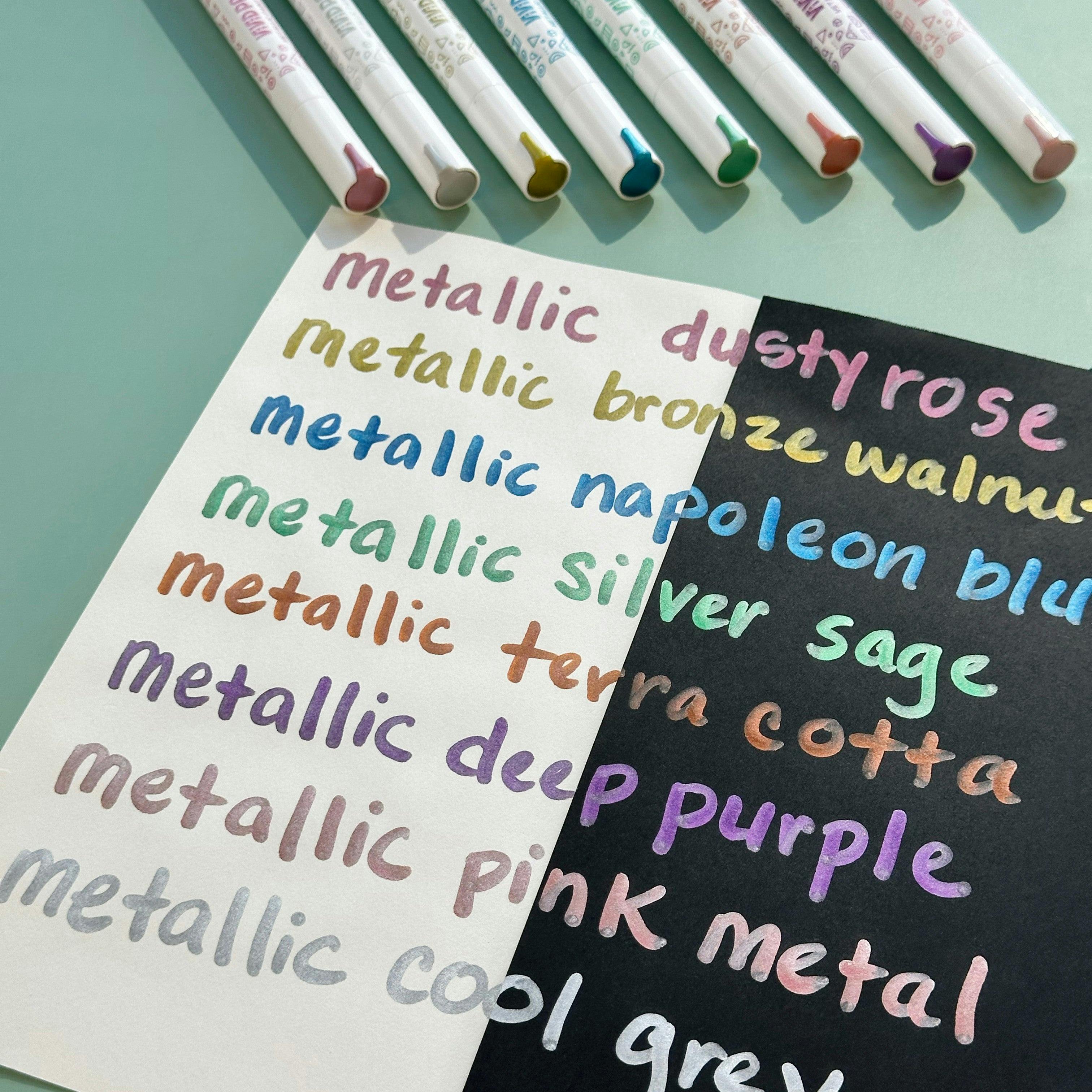 Vivid Pop! Water Based Paint Markers - Metallic - Set of 8