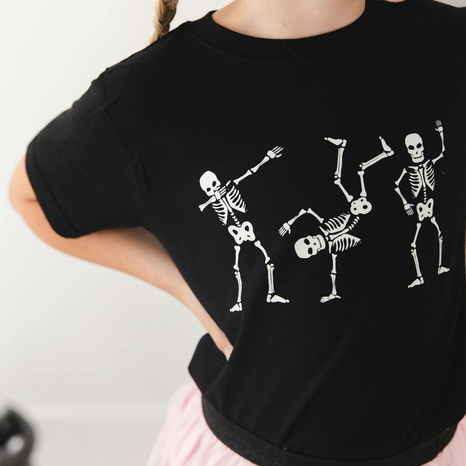 Glow In The Dark Silly Skelly Halloween Short Sleeve T-Shirt