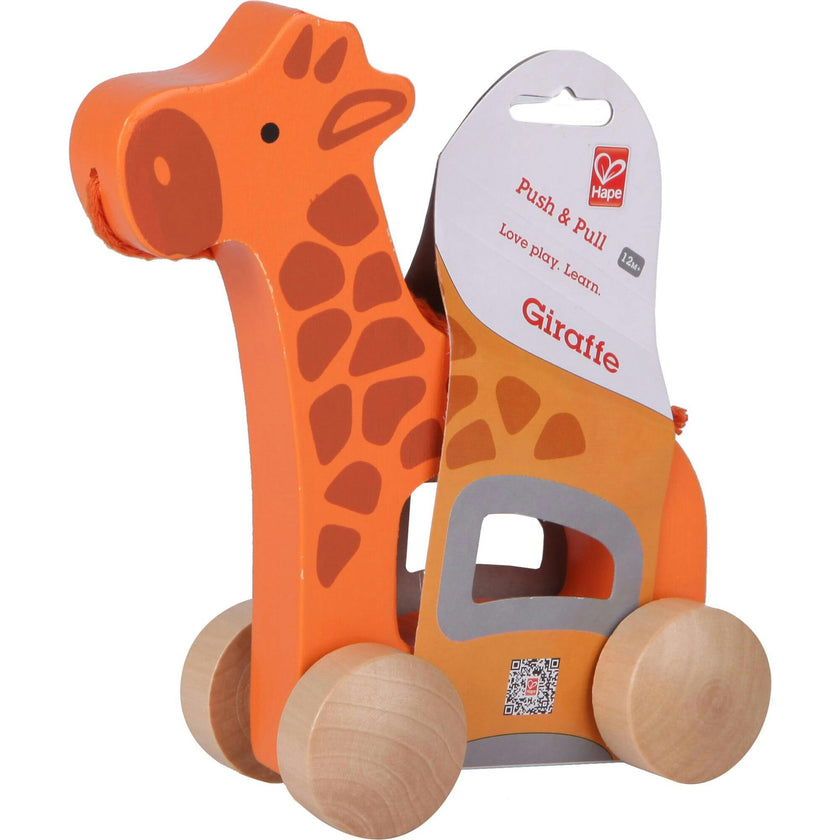 Hape: Push & Pull - Orange - Wooden Toy