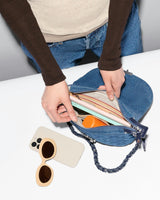 True Blue Denim Crosby Lock Saddle Crossbody