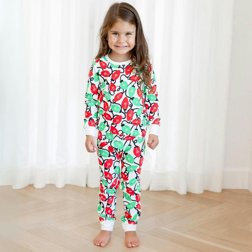 Organic Kids Pajamas - Holiday Lights