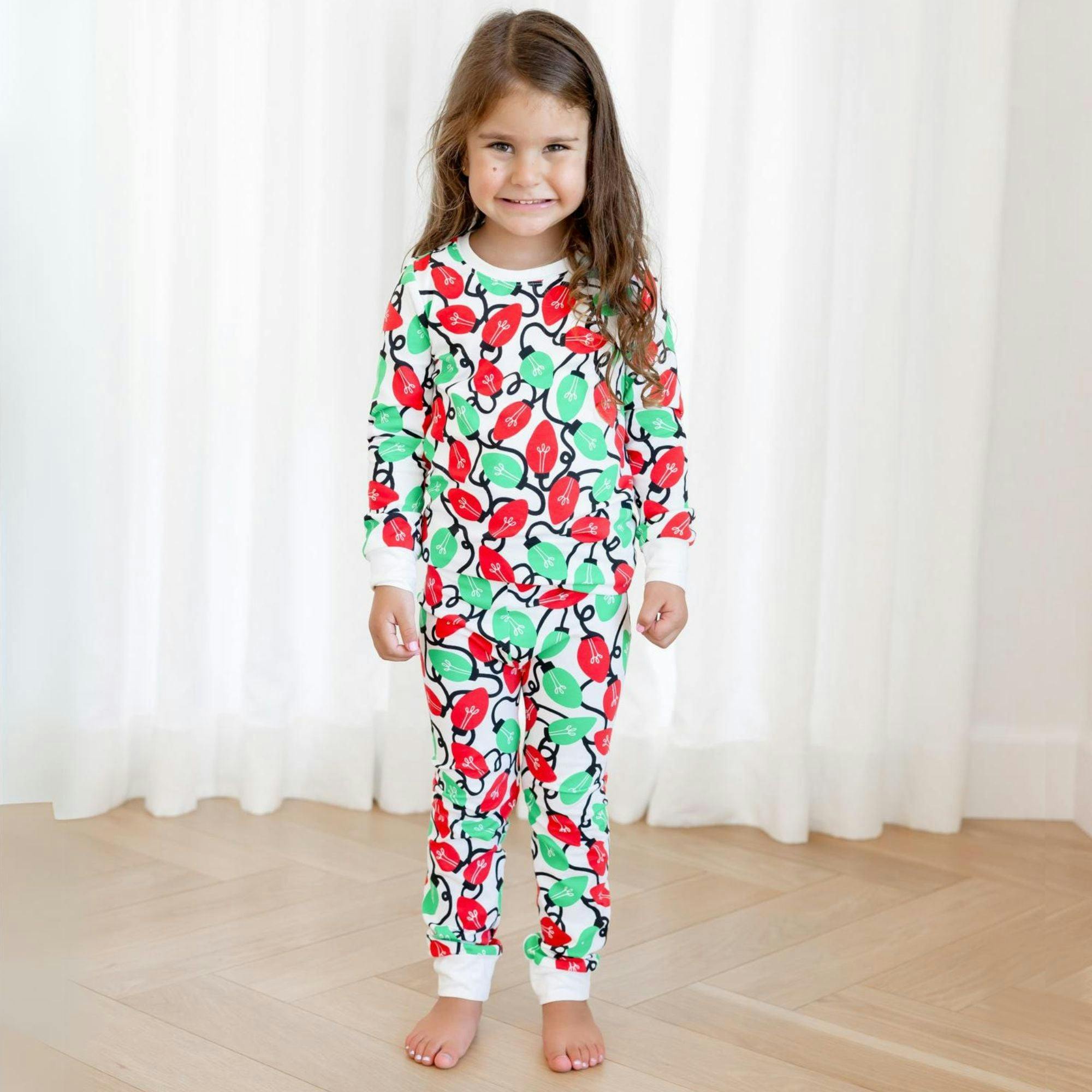Organic Kids Pajamas - Holiday Lights