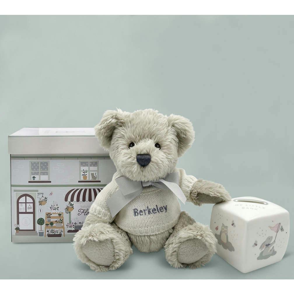 Personalized Grey Berkeley and Little Love Money Box
