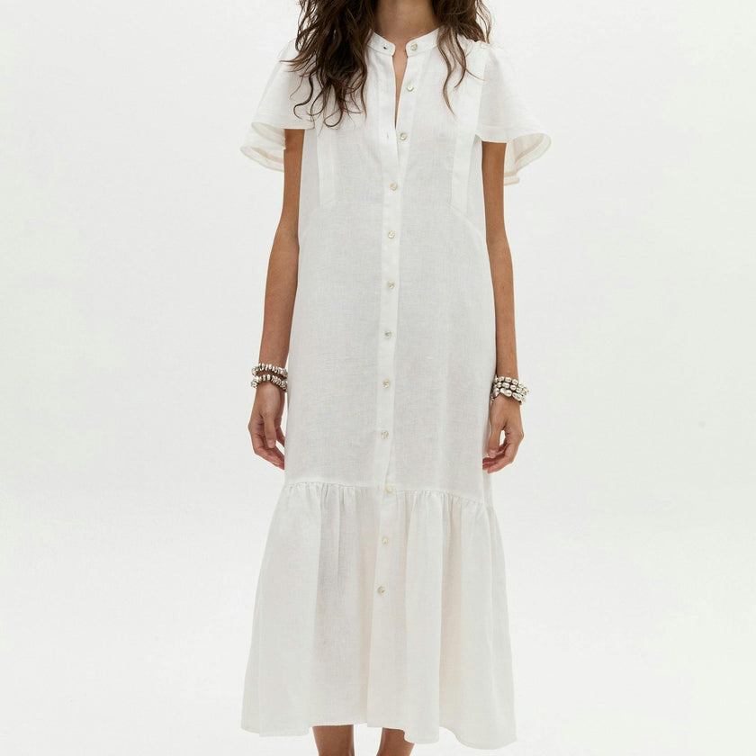 Willow Linen Dress - Off White
