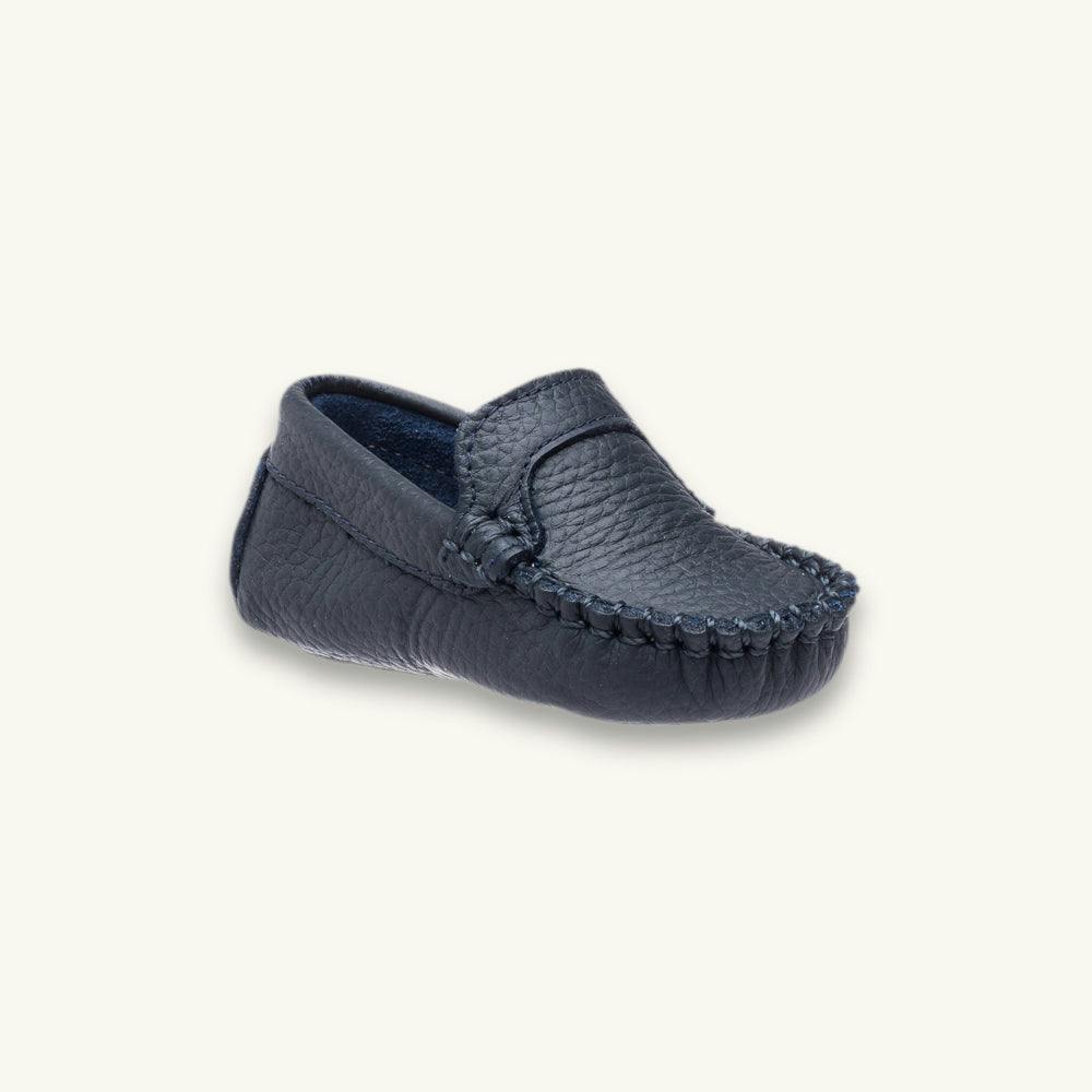 Moccasin Baby | Navy Blue Leather