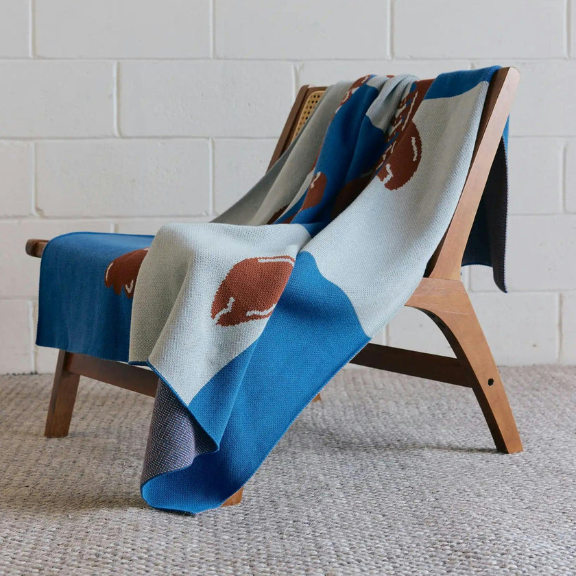 Lobster Tile Knit Blanket