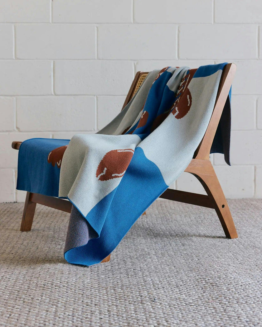 Lobster Tile Knit Blanket