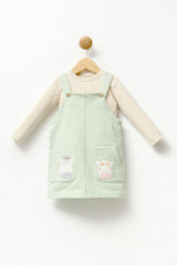 Green Animal Print Pinafore Dress