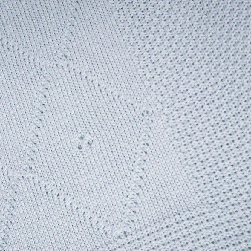 Classic Knit Receiving Blanket, Blue