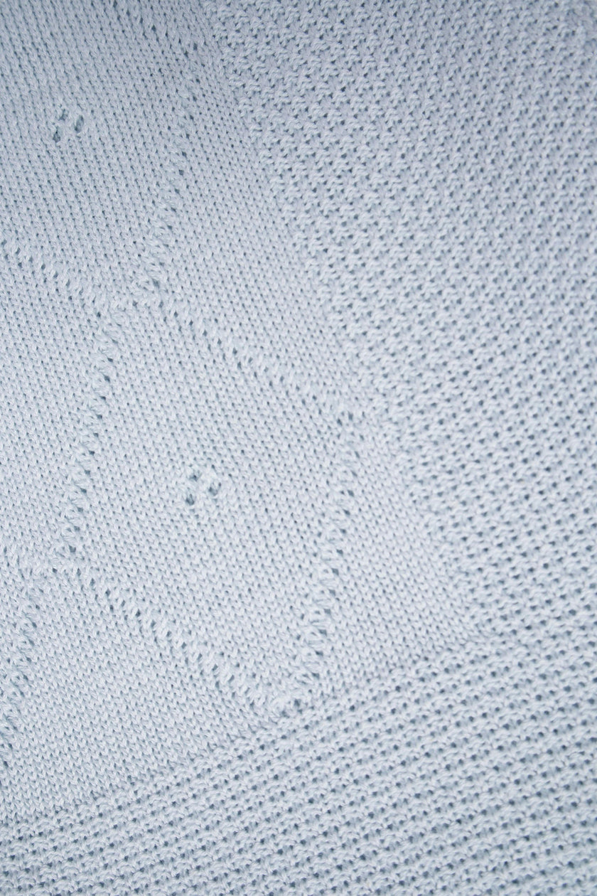 Classic Knit Receiving Blanket, Blue