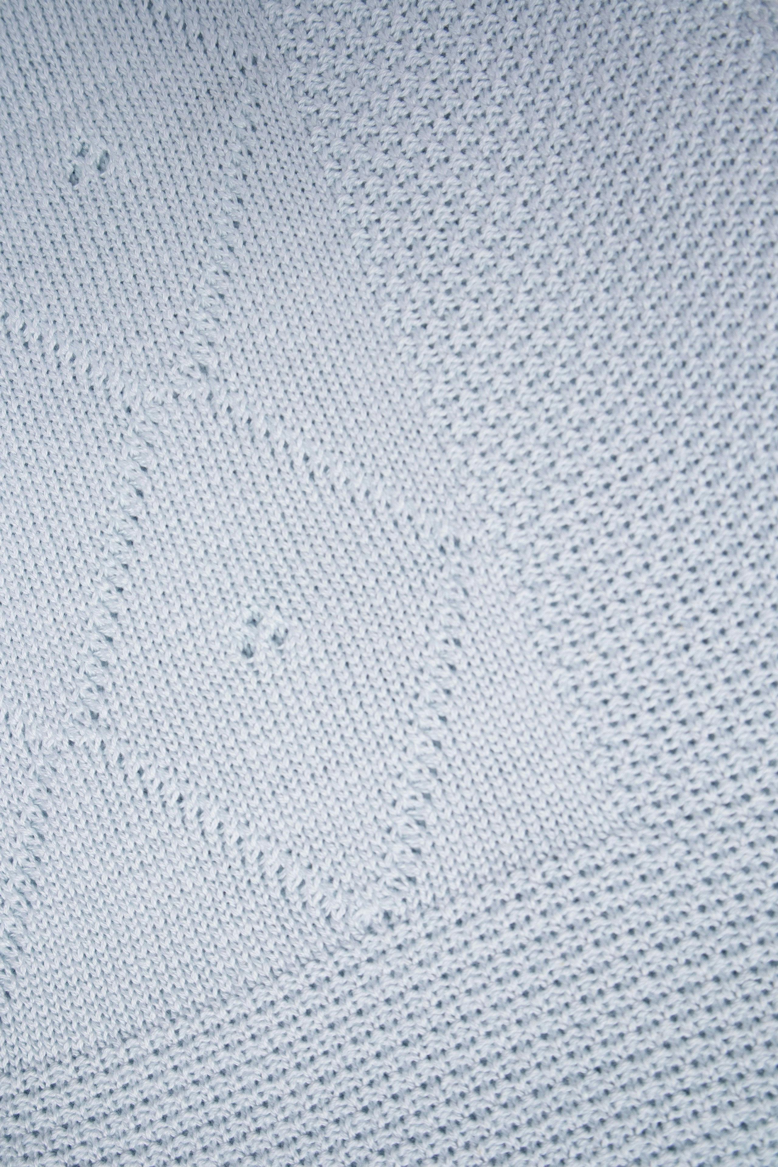 Classic Knit Receiving Blanket, Blue