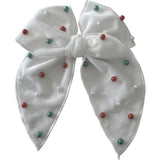 White Holiday Pearls Camila Bow