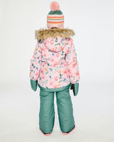 Two Piece Play Snowsuit Pink Vintage Floral Print