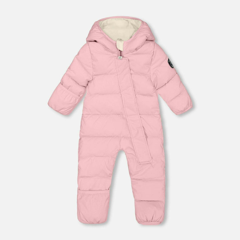 One-Piece Baby Cloud Packable Snowsuit Designed For Car Seat Pink