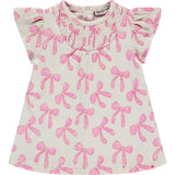 Bow Print Short Sleeve Dress