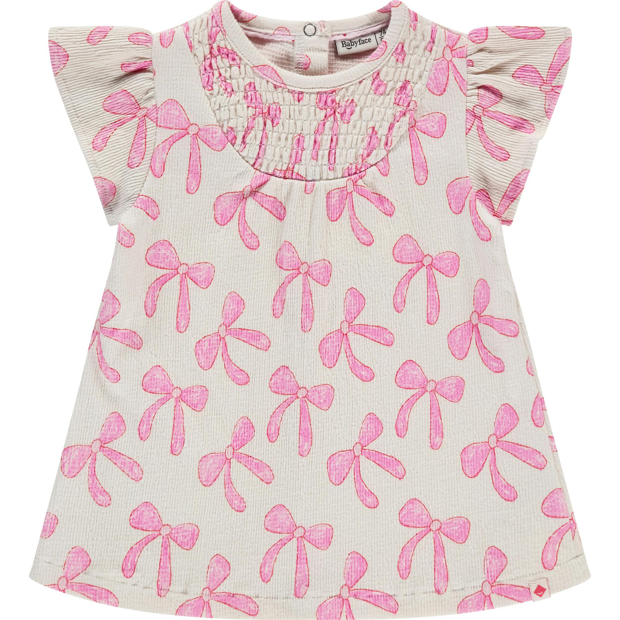 Bow Print Short Sleeve Dress