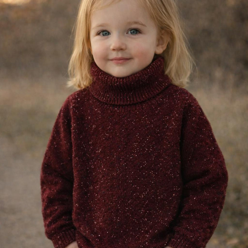 Cable Knit Ribbed Neck Sweater