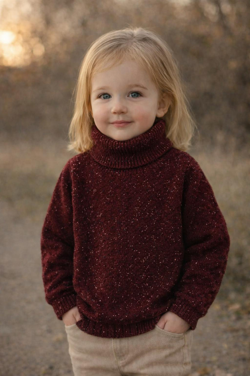 Cable Knit Ribbed Neck Sweater
