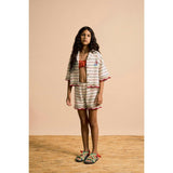 BARCOS KNIT SHIRT OFF WHITE / RED