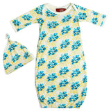 Sky Floral Bamboo Newborn Gown & Hat Set