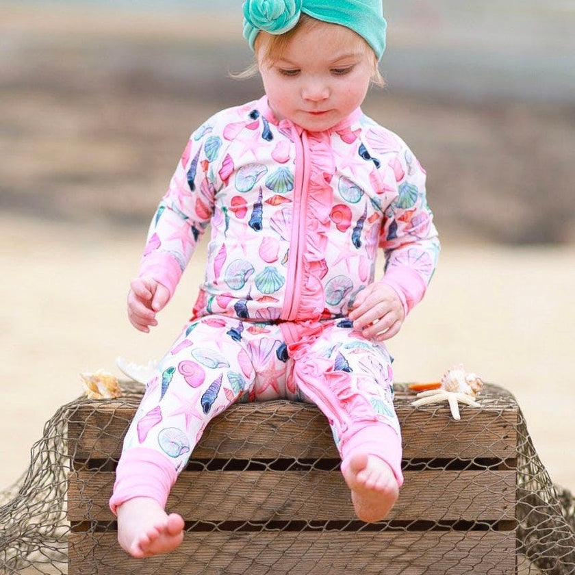 Cute as Shell Ruffle Footie Snoozer