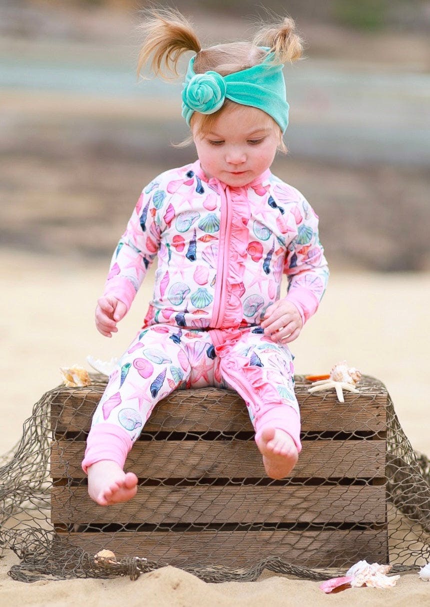 Cute as Shell Ruffle Footie Snoozer
