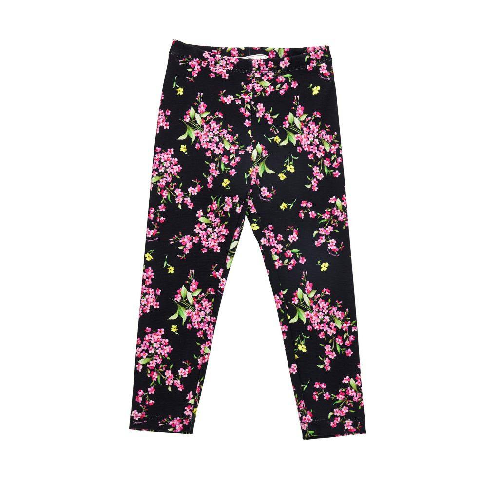 Black Floral Print Leggings