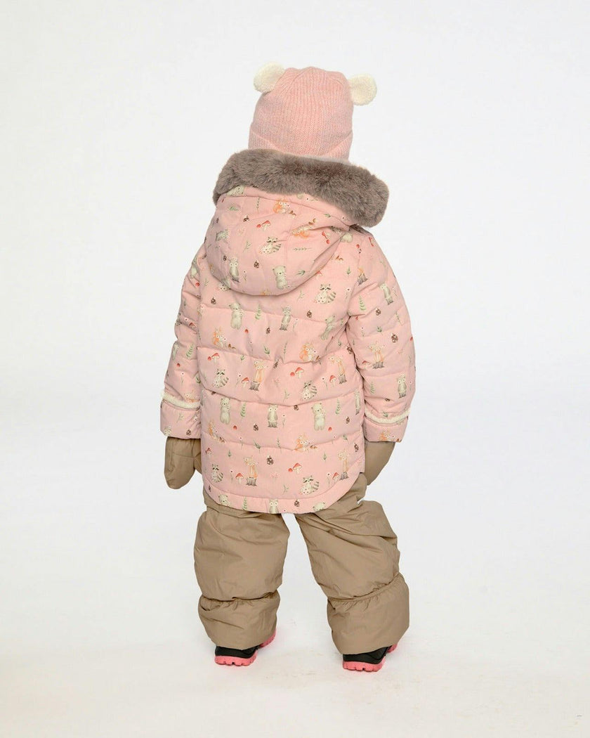Baby Two Piece Snowsuit Pink Animal Print