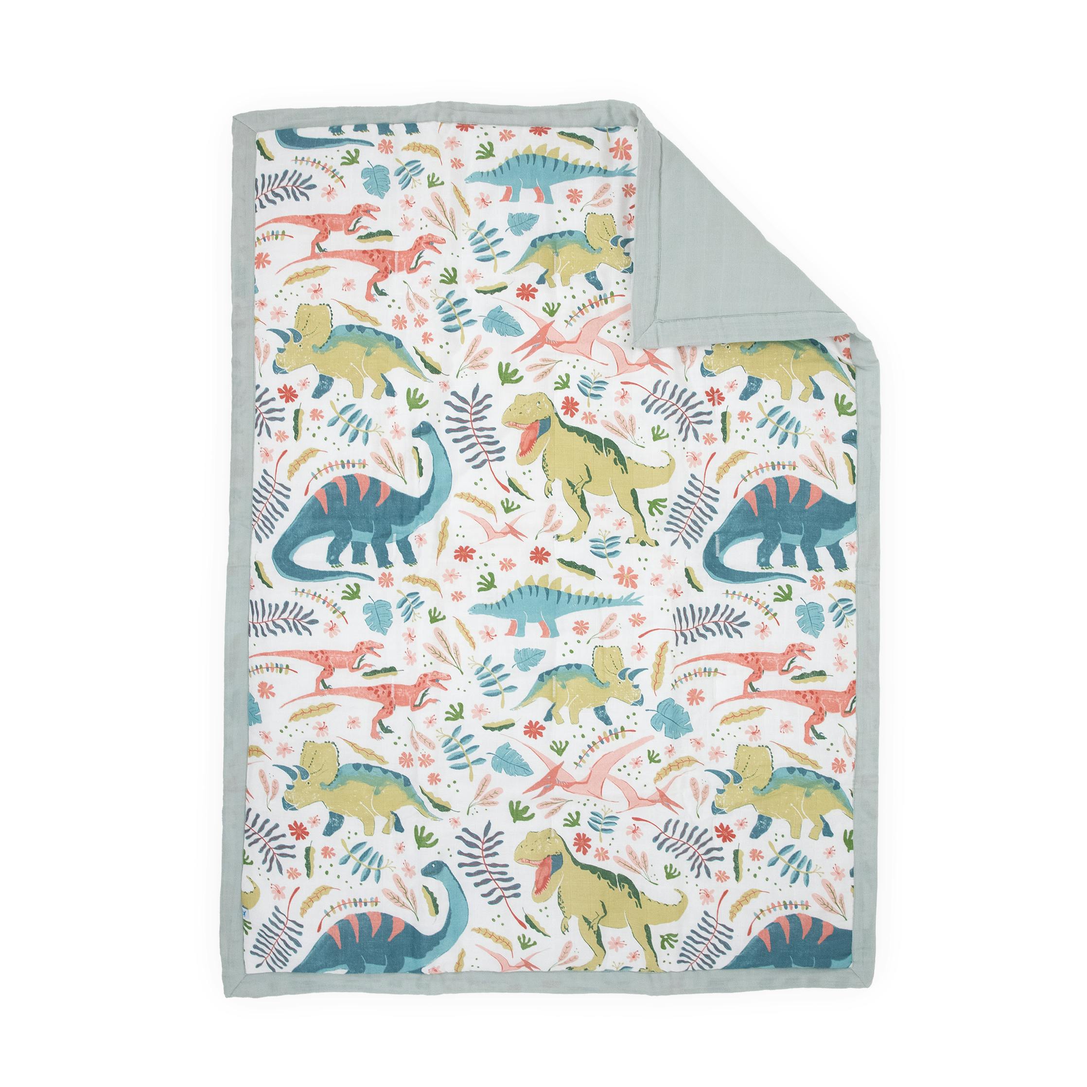 Cotton Muslin Toddler Bedding 3 Piece Set - Boho Dino