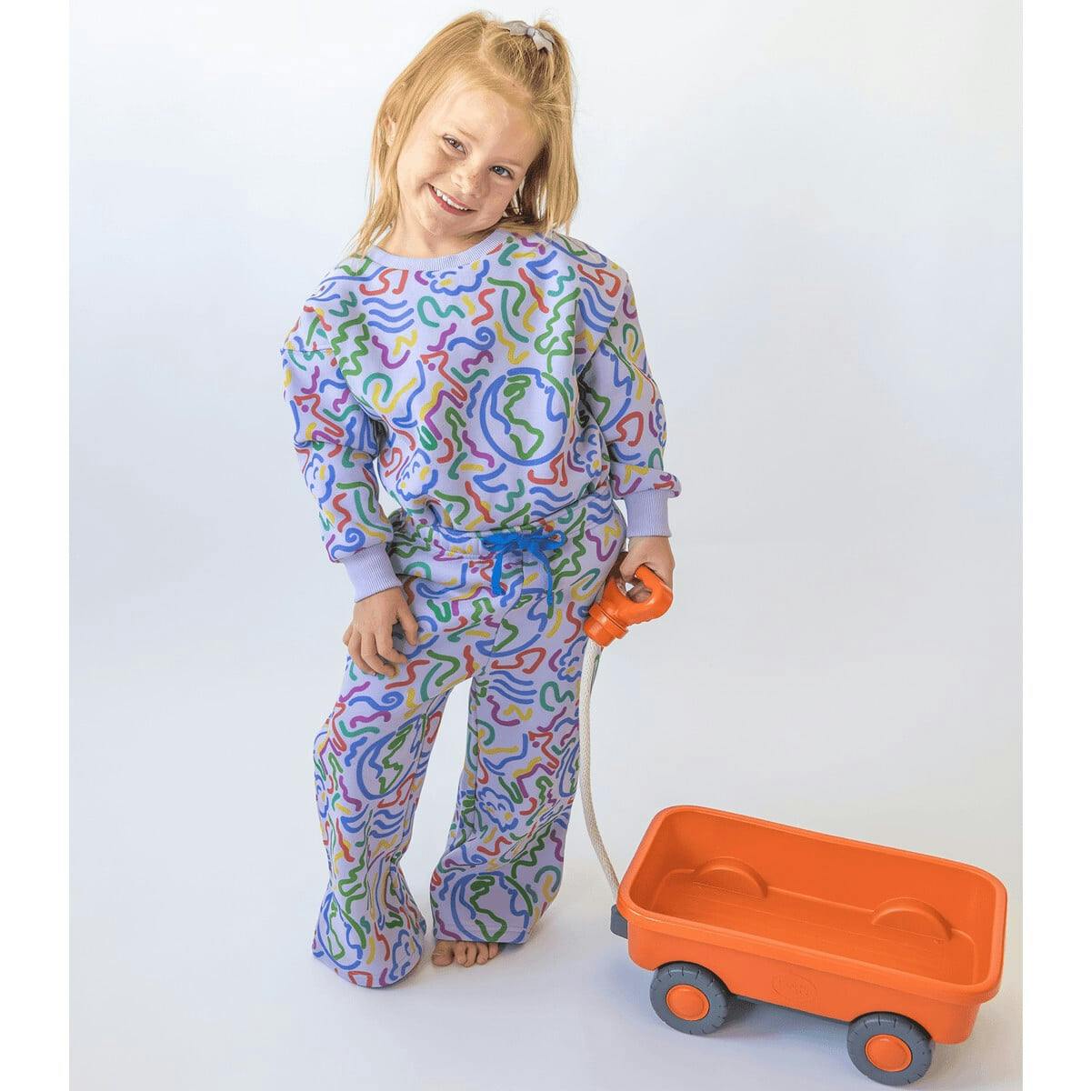 Riley Printed Drawstring Fleece Pant