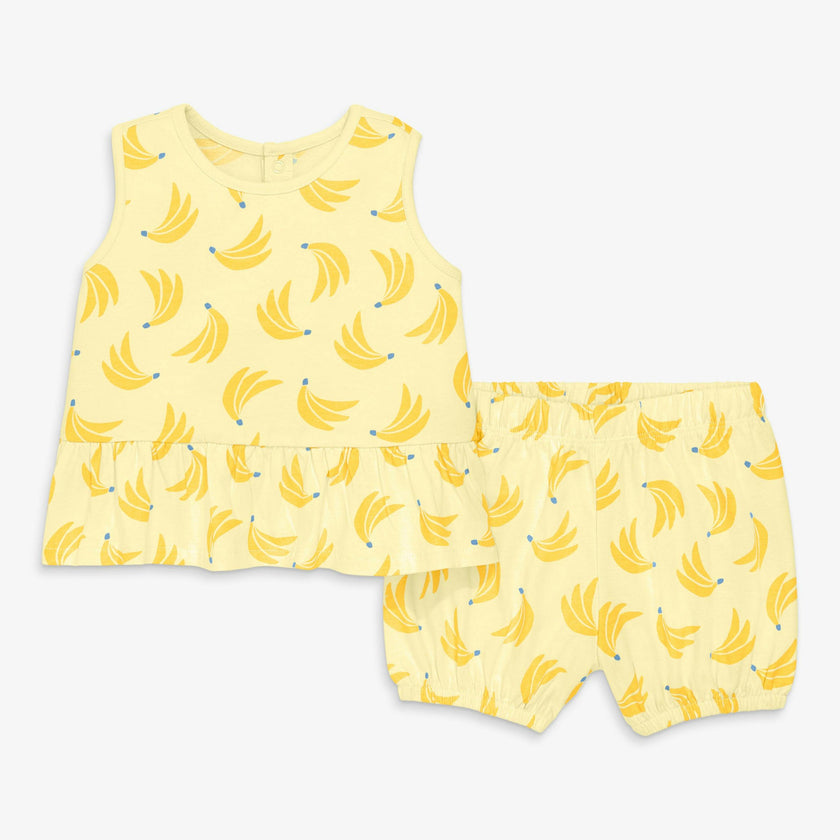 Clearance baby tank and shorts set in bananas