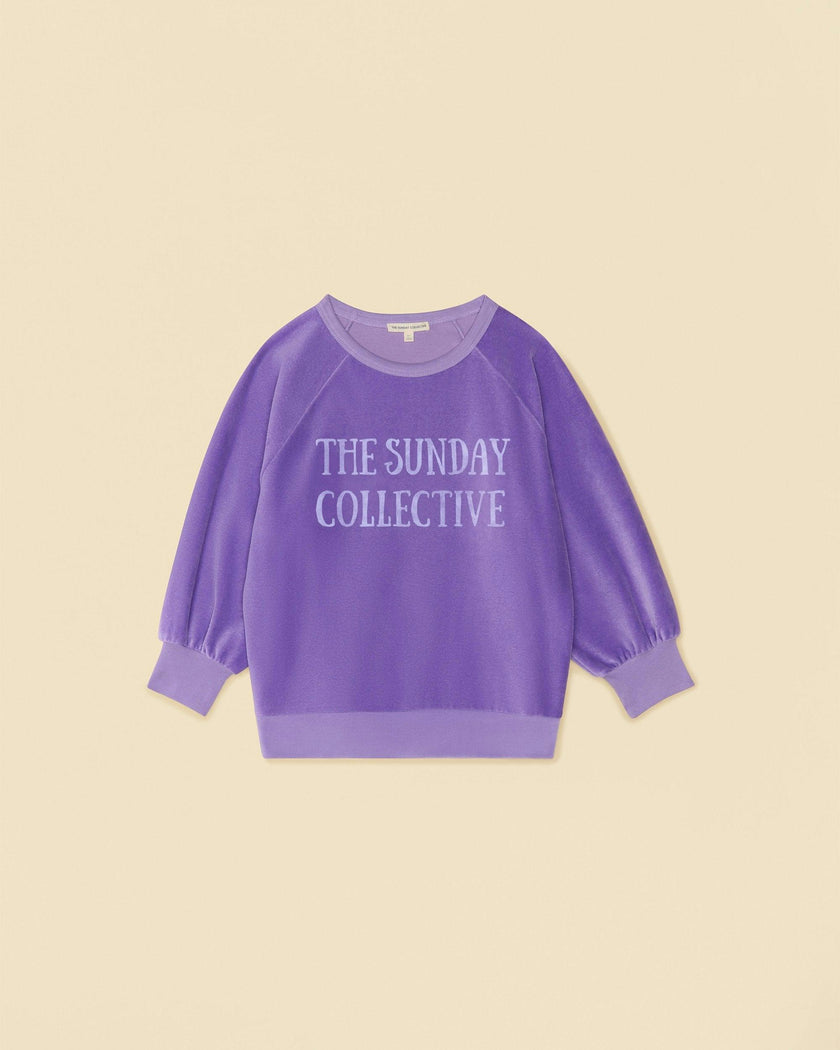 Velour Brooklyn Sweatshirt in Violet