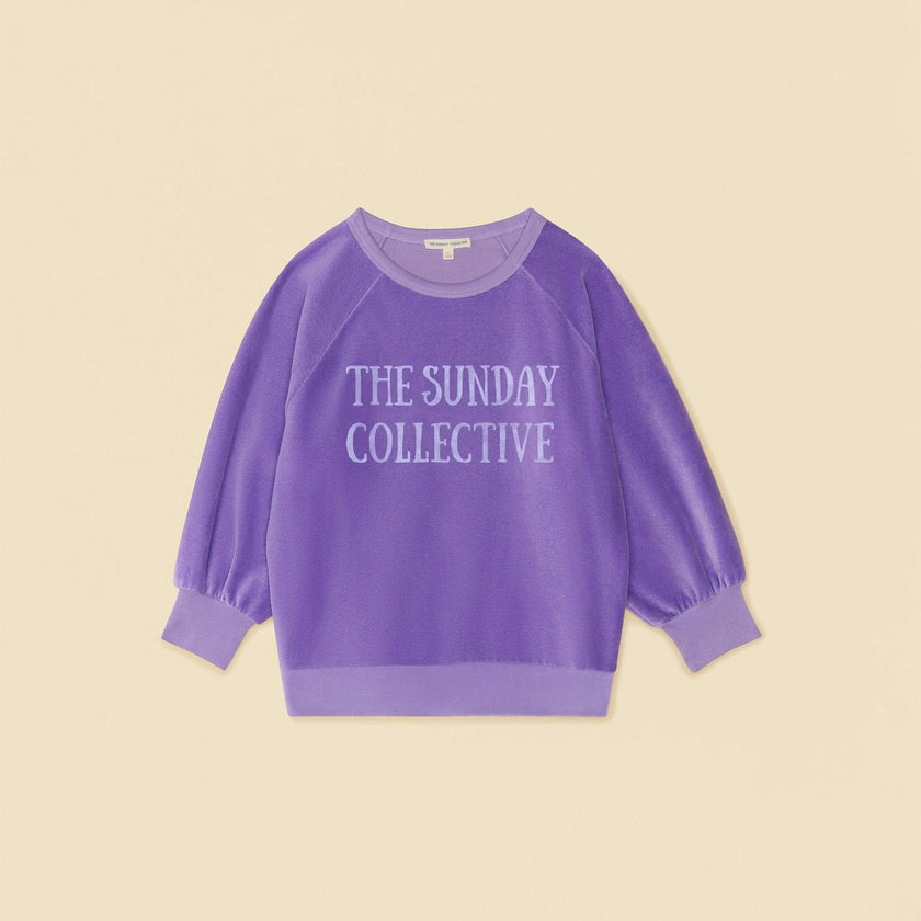 Velour Brooklyn Sweatshirt in Violet