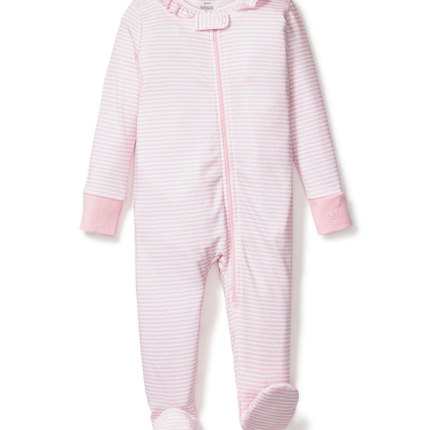 Baby's Pima Snug Fit Romper in Pink Stripes