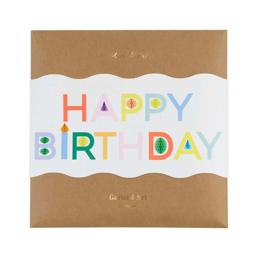 Honeycomb Happy Birthday Garland Set