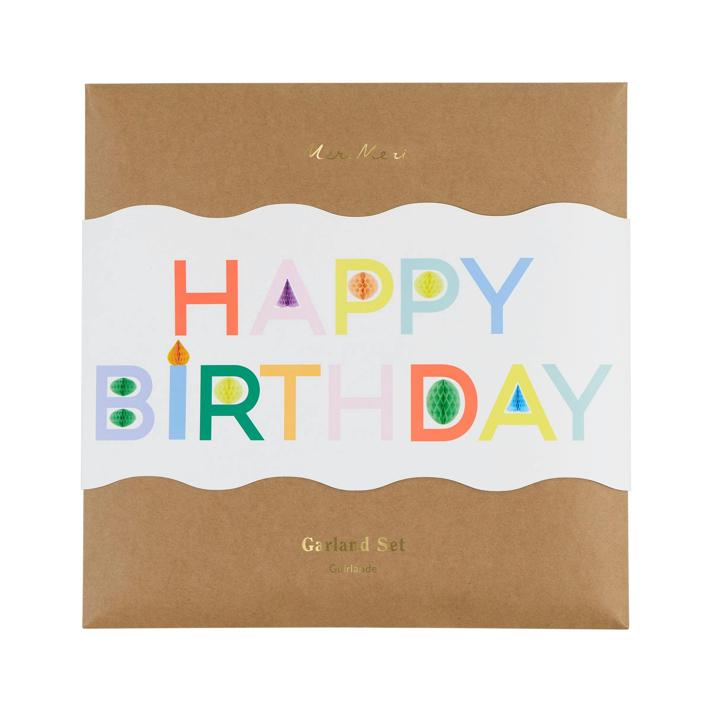 Honeycomb Happy Birthday Garland Set