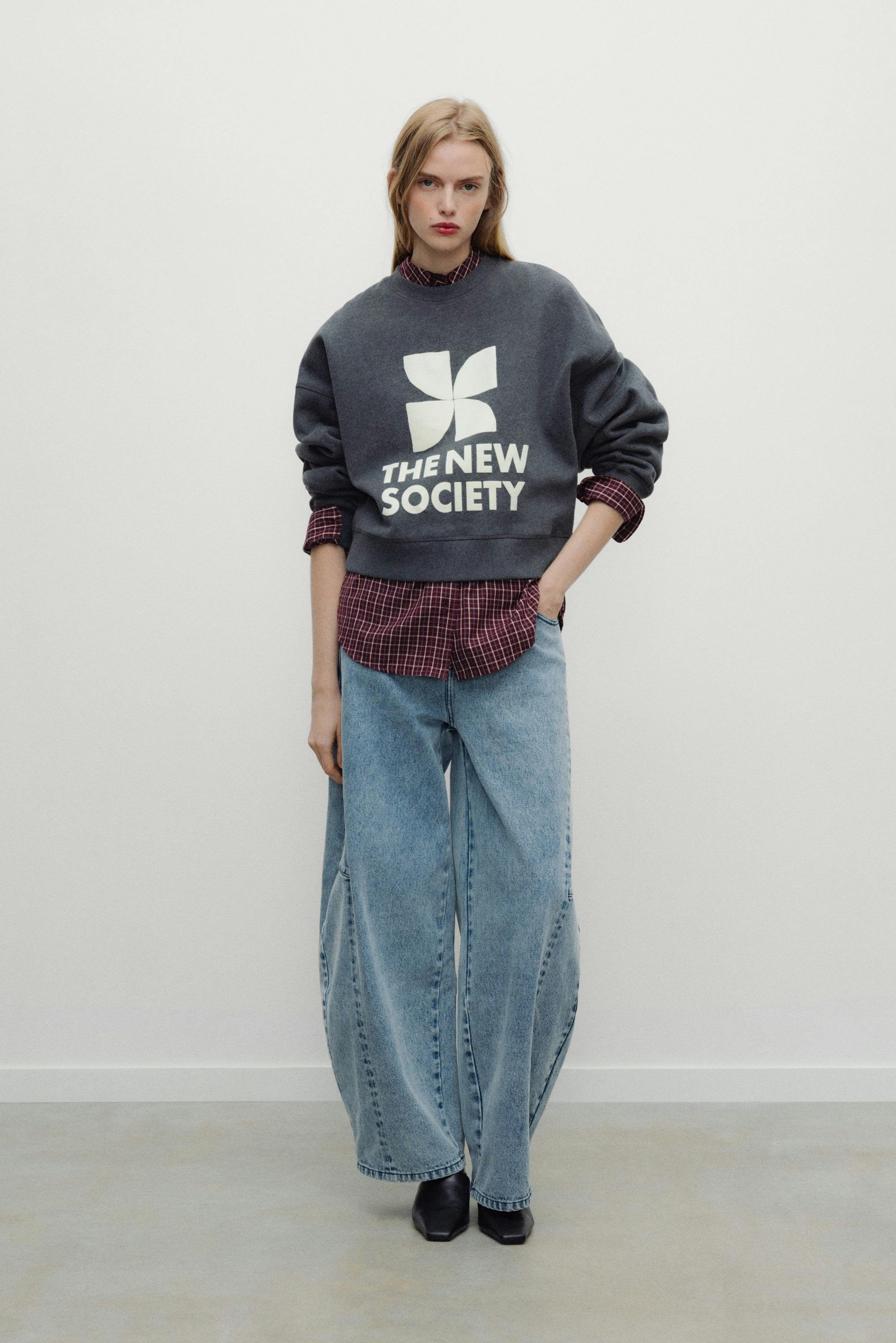 TNS Logo Woman Sweatshirt Dark Grey