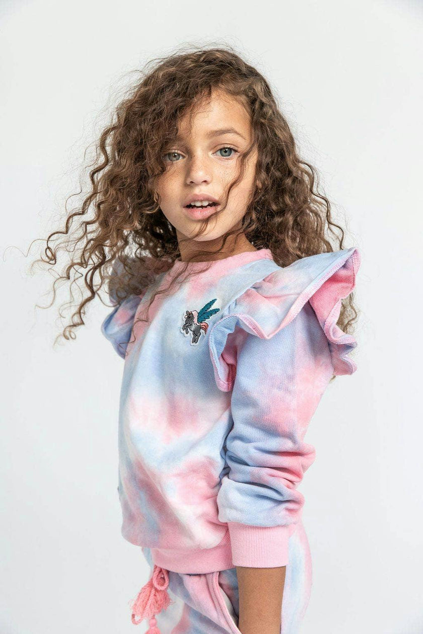 Tie Dye Ruffle Patch Jogger Set