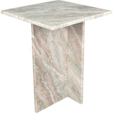 Cecil 18.5" Contemporary Natural Marble Handmade T-Shaped End Table