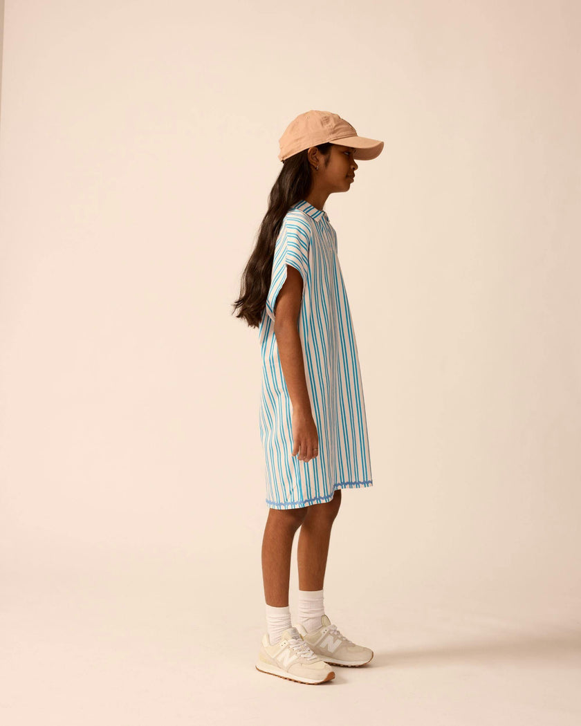 Organic Tunic Dress in Pink Cloud Stripe