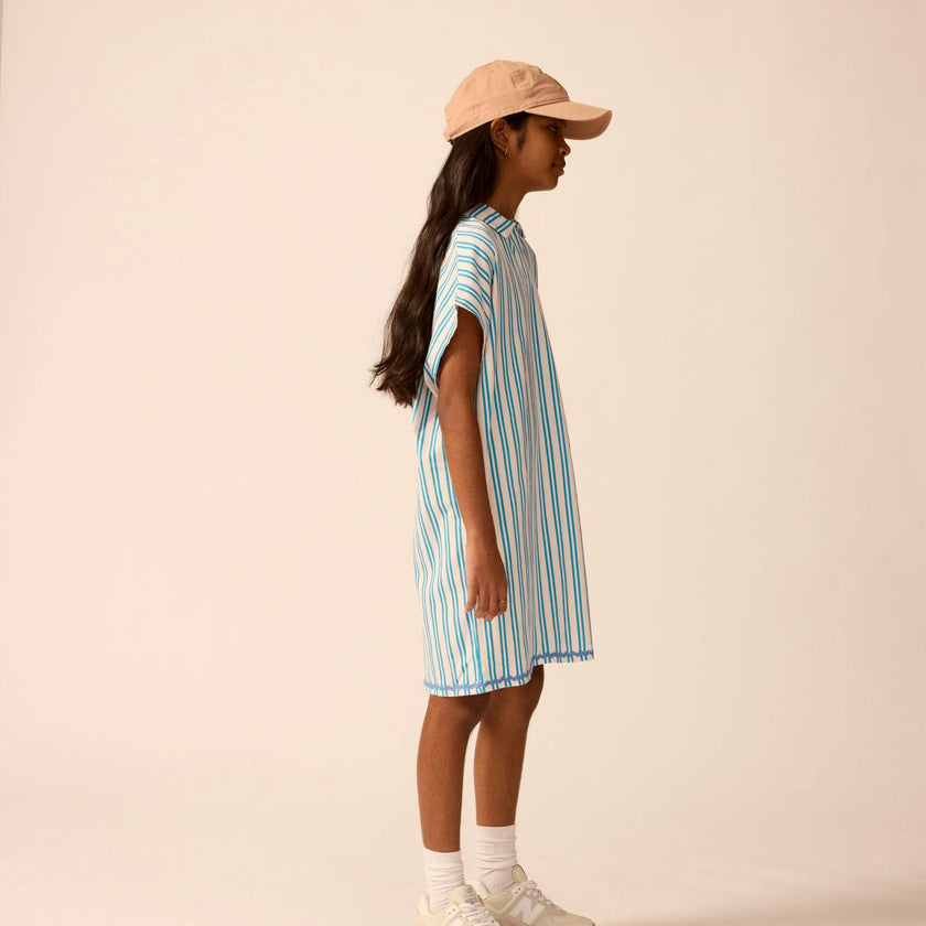 Organic Tunic Dress in Pink Cloud Stripe