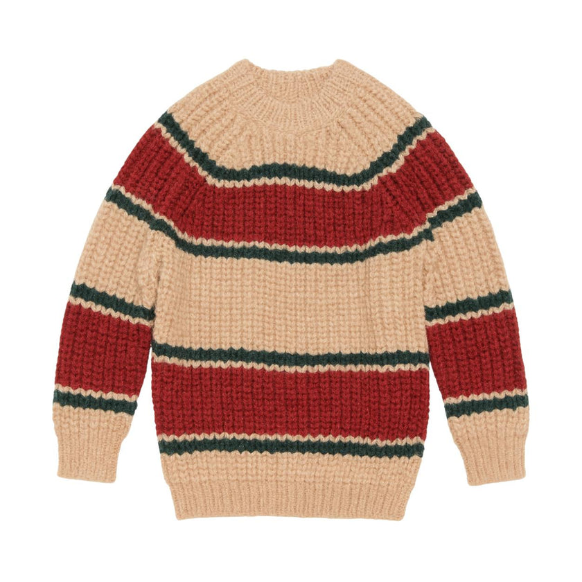 CHUNKY beige/rust stripe sweater