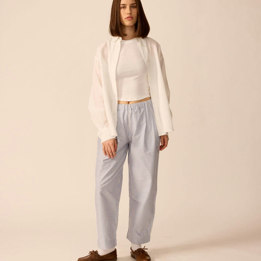Adult Friday Pant in Oxford Blue Stripe